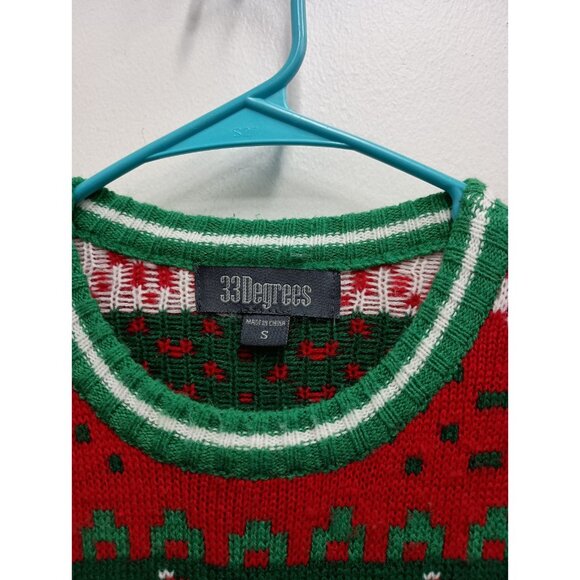 T Rex Dinosaur Ugly Christmas Sweater Womens Size Small Embroidered 33 Degrees - Picture 3 of 11